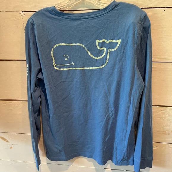 Vineyard Vines Men’s Blue Long Sleeve Pocket Tee Shirt, size medium, EUC, preppy - Picture 2 of 7